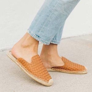 Soludos Sofia Woven Leather Espadrille Slide